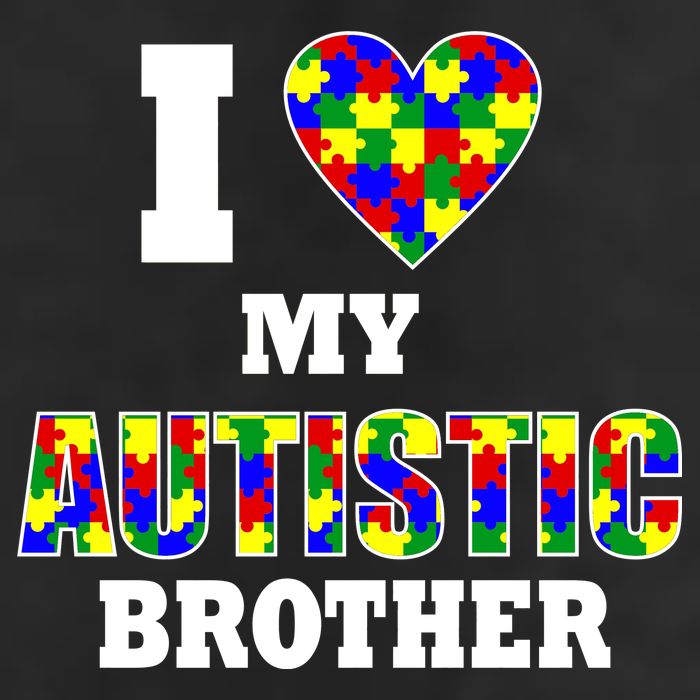 I Love My Autistic Brother Autism 7 Panel Mesh Trucker Snapback Hat