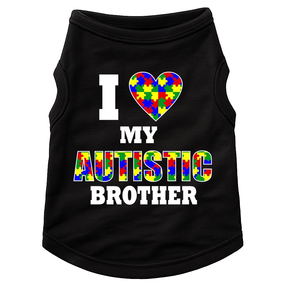 I Love My Autistic Brother Autism Doggie Tank