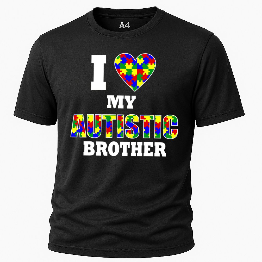 I Love My Autistic Brother Autism Cooling Performance Crew T-Shirt