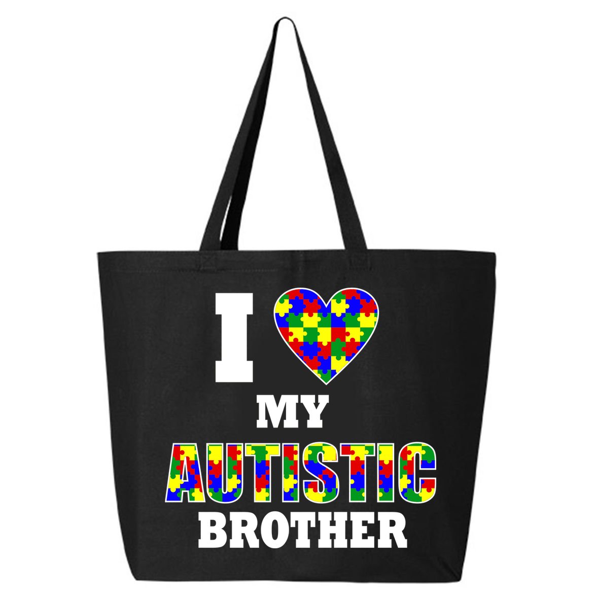 I Love My Autistic Brother Autism 25L Jumbo Tote