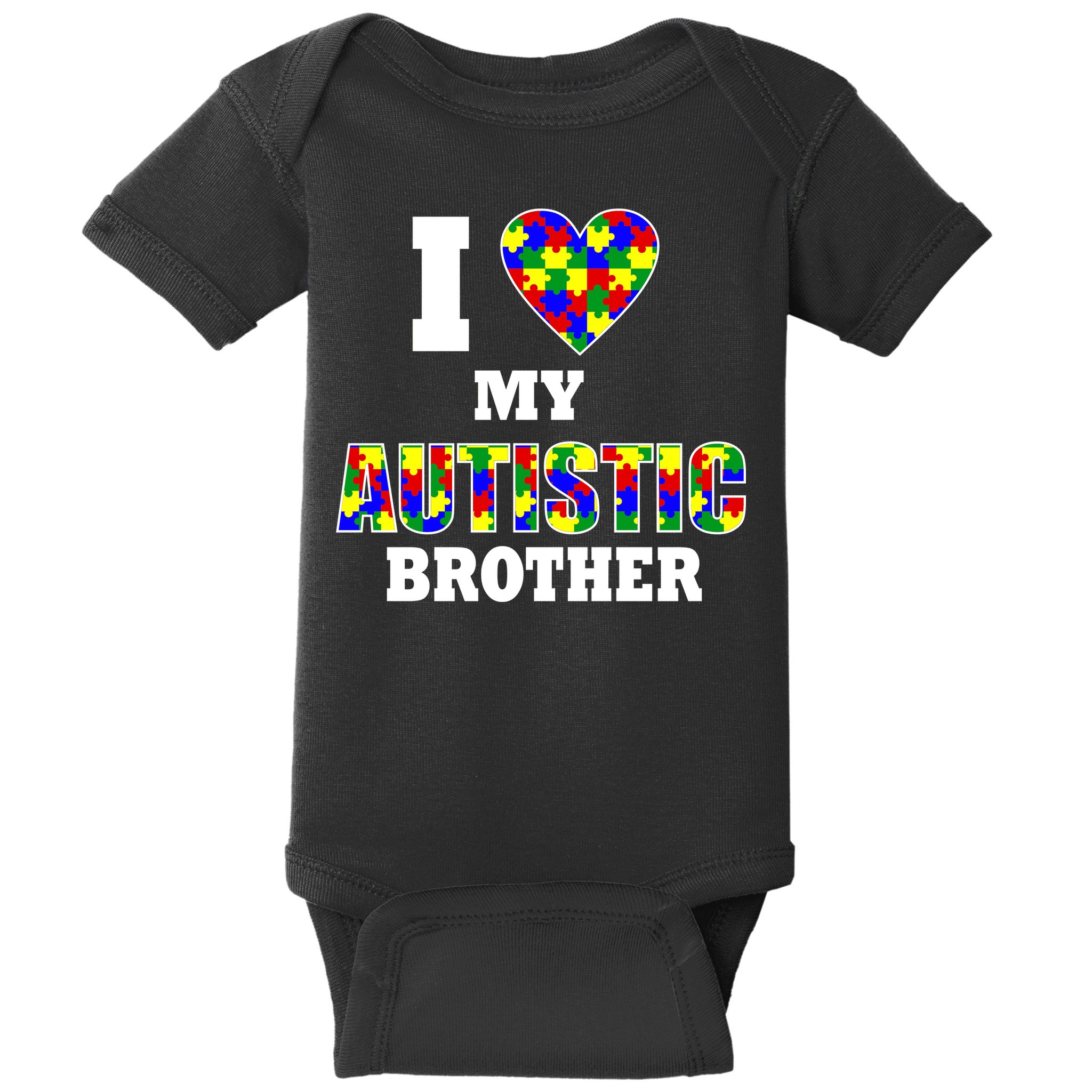 I Love My Autistic Brother Autism Baby Bodysuit