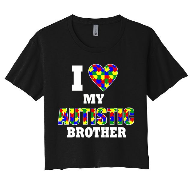 I Love My Autistic Brother Autism Crop Top