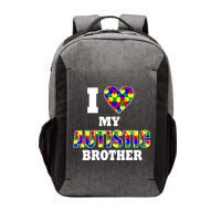 I Love My Autistic Brother Autism Vector Backpack