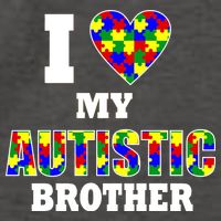 I Love My Autistic Brother Autism Vector Backpack