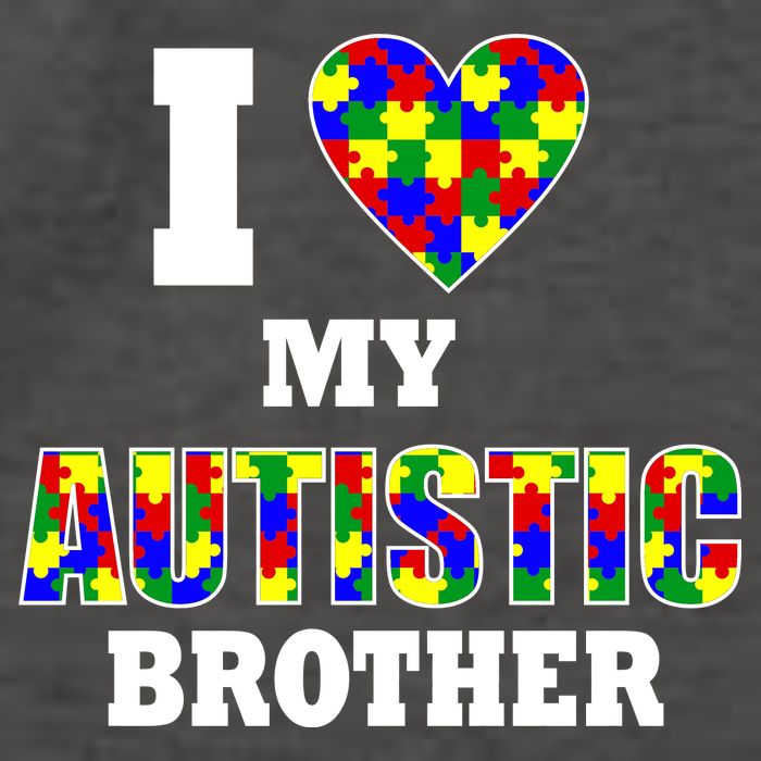 I Love My Autistic Brother Autism Vector Backpack