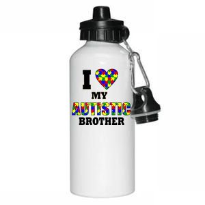 I Love My Autistic Brother Autism Aluminum Water Bottle