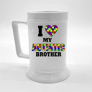 I Love My Autistic Brother Autism Beer Stein