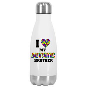 I Love My Autistic Brother Autism Stainless Steel Insulated Water Bottle