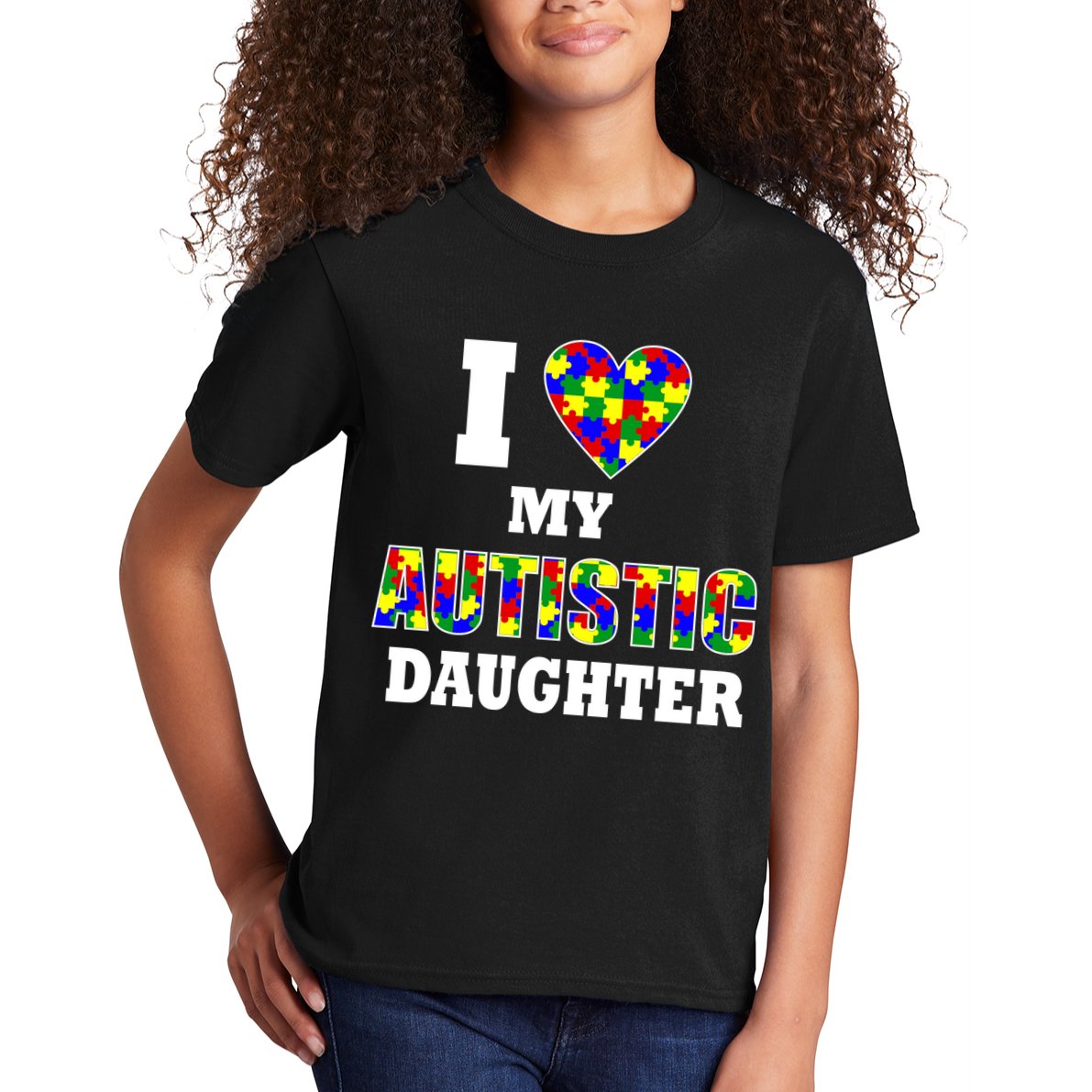 I Love My Autistic Daughter Autism Kids T-Shirt