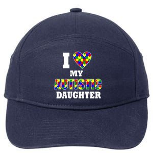 I Love My Autistic Daughter Autism 7-Panel Snapback Hat