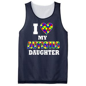 I Love My Autistic Daughter Autism Mesh Reversible Basketball Jersey Tank