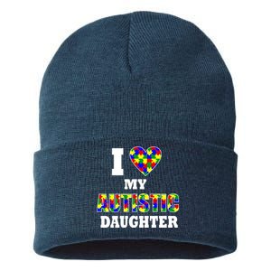 I Love My Autistic Daughter Autism Sustainable Knit Beanie