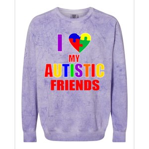 I Love My Autistic Friends Colorblast Crewneck Sweatshirt