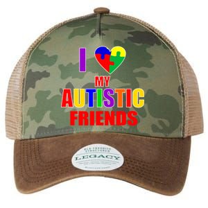 I Love My Autistic Friends Legacy Tie Dye Trucker Hat