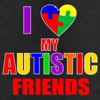I Love My Autistic Friends 7 Panel Mesh Trucker Snapback Hat