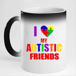 I Love My Autistic Friends 11oz Black Color Changing Mug