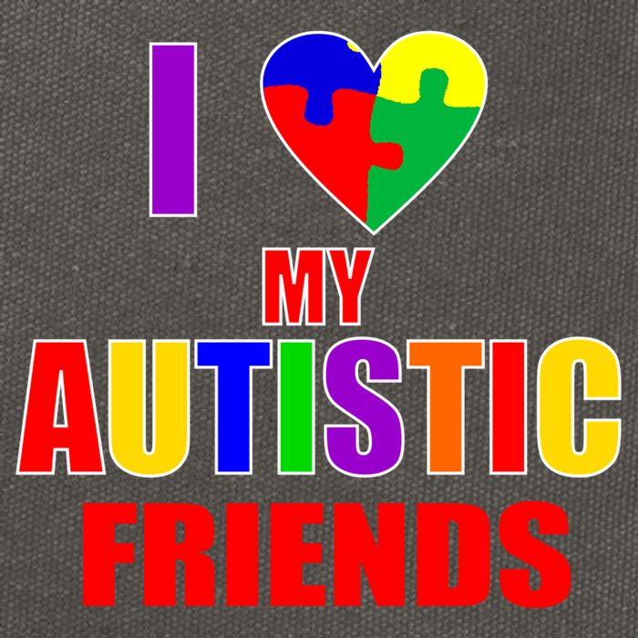 I Love My Autistic Friends Cotton Canvas Backpack