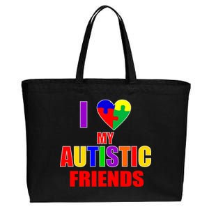 I Love My Autistic Friends Cotton Canvas Jumbo Tote