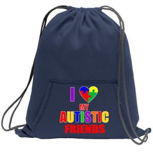 I Love My Autistic Friends Sweatshirt Cinch Pack Bag