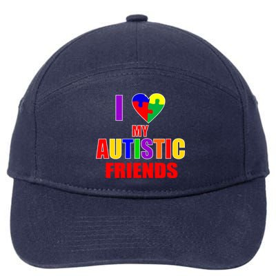 I Love My Autistic Friends 7-Panel Snapback Hat