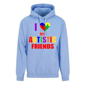 I Love My Autistic Friends Unisex Surf Hoodie