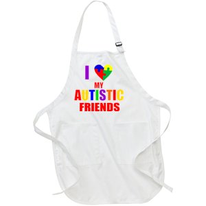 I Love My Autistic Friends Full-Length Apron With Pockets