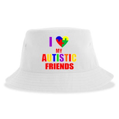 I Love My Autistic Friends Sustainable Bucket Hat