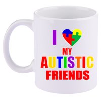 I Love My Autistic Friends 11oz C Handle Ceramic Mug