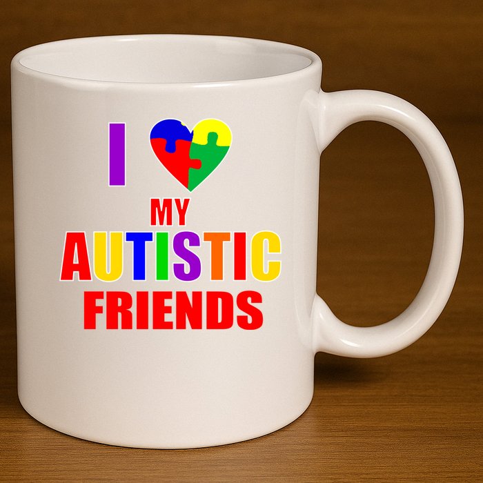 I Love My Autistic Friends 11oz C Handle Ceramic Mug
