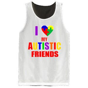 I Love My Autistic Friends Mesh Reversible Basketball Jersey Tank