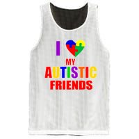 I Love My Autistic Friends Mesh Reversible Basketball Jersey Tank