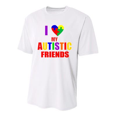 I Love My Autistic Friends Youth Performance Sprint T-Shirt