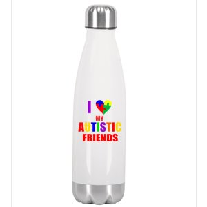 I Love My Autistic Friends Stainless Steel Insulated Water Bottle