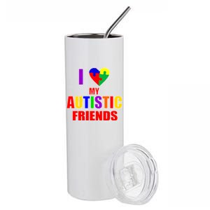 I Love My Autistic Friends Stainless Steel Tumbler