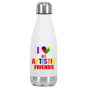 I Love My Autistic Friends Stainless Steel Insulated Water Bottle