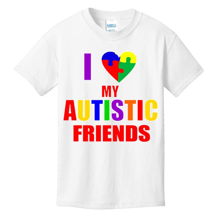 I Love My Autistic Friends Kids T-Shirt