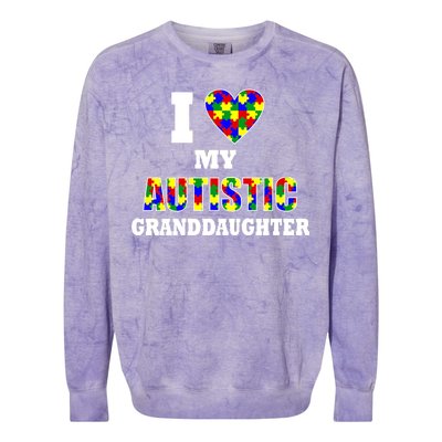 I Love My Autistic Granddaughter Autism Colorblast Crewneck Sweatshirt