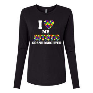 I Love My Autistic Granddaughter Autism Womens Cotton Relaxed Long Sleeve T-Shirt