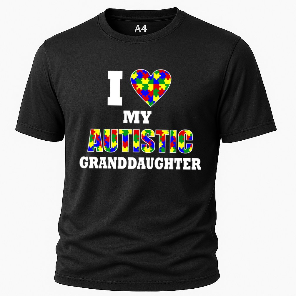 I Love My Autistic Granddaughter Autism Cooling Performance Crew T-Shirt