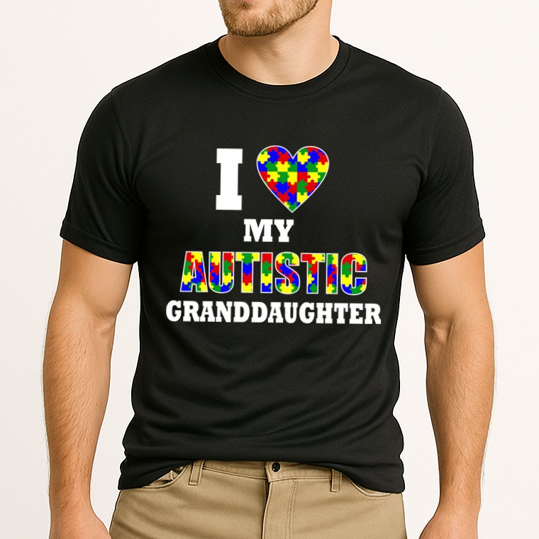 I Love My Autistic Granddaughter Autism Cooling Performance Crew T-Shirt
