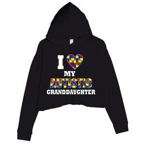 I Love My Autistic Granddaughter Autism Crop Fleece Hoodie