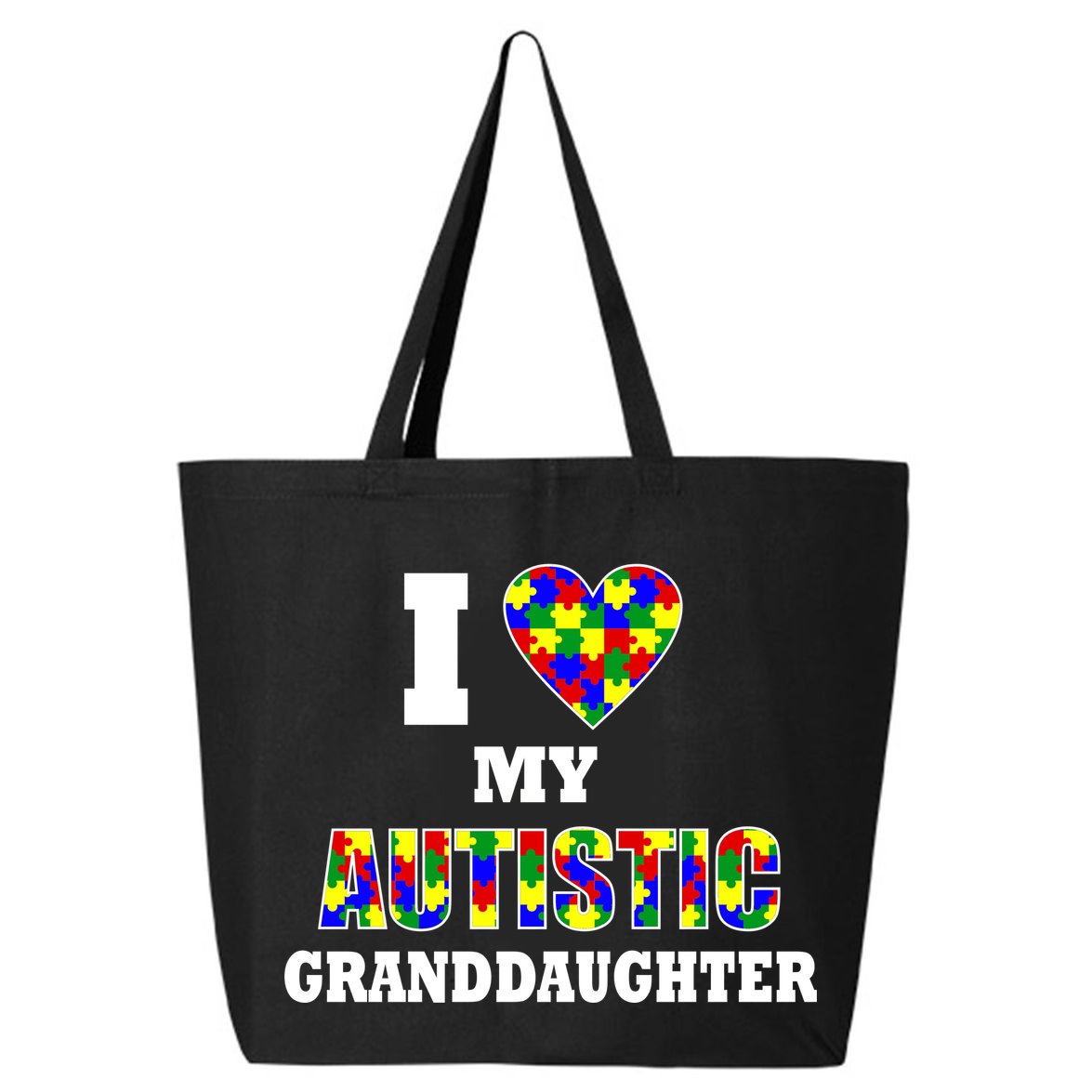 I Love My Autistic Granddaughter Autism 25L Jumbo Tote