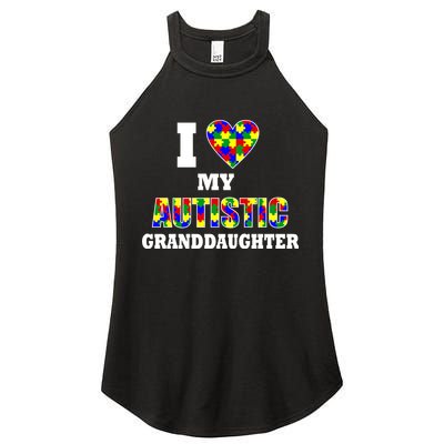 I Love My Autistic Granddaughter Autism Women's Perfect Tri Rocker Tank