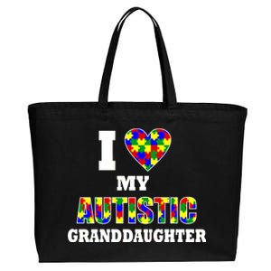 I Love My Autistic Granddaughter Autism Cotton Canvas Jumbo Tote