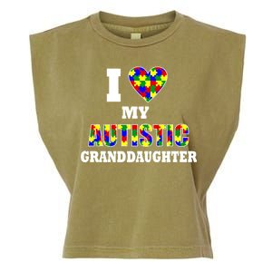 I Love My Autistic Granddaughter Autism Garment-Dyed Women's Muscle Tee