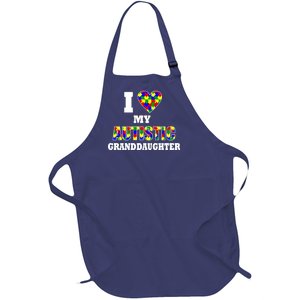 I Love My Autistic Granddaughter Autism Full-Length Apron With Pockets