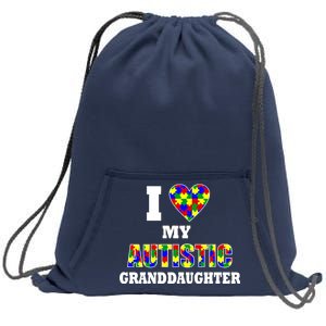 I Love My Autistic Granddaughter Autism Sweatshirt Cinch Pack Bag