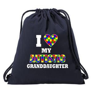 I Love My Autistic Granddaughter Autism Drawstring Bag