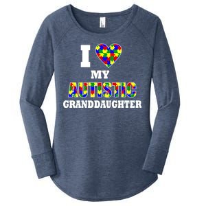 I Love My Autistic Granddaughter Autism Women's Perfect Tri Tunic Long Sleeve Shirt