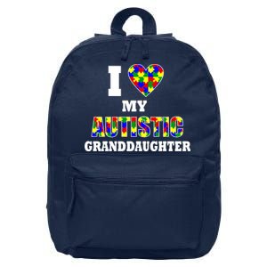 I Love My Autistic Granddaughter Autism 16 in Basic Backpack